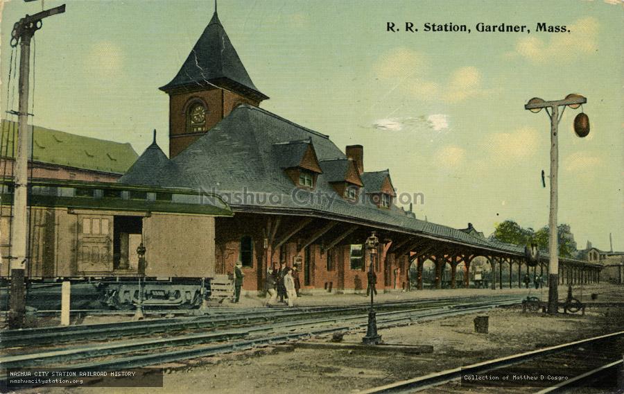 Postcard: Railroad Station, Gardner, Massachusetts